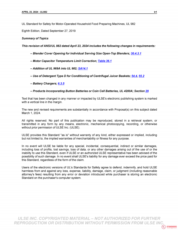 UL 982 PDF UL 982 PDF
